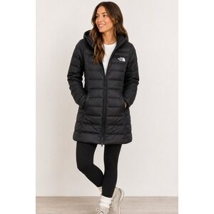 The North Face Women Black Packable Hooded Down Puffer Parka Jacket Approx Small